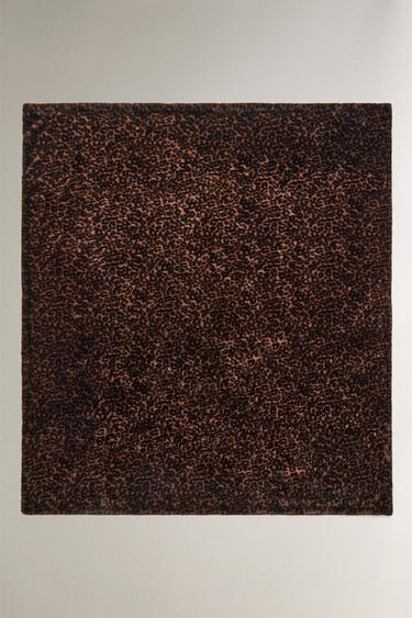 레오파드 인조 모피 담요 - Zara 다크 브라운