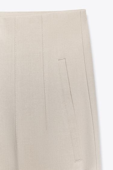 HIGH-WAIST TROUSERS - Beige by Zara - Image 8