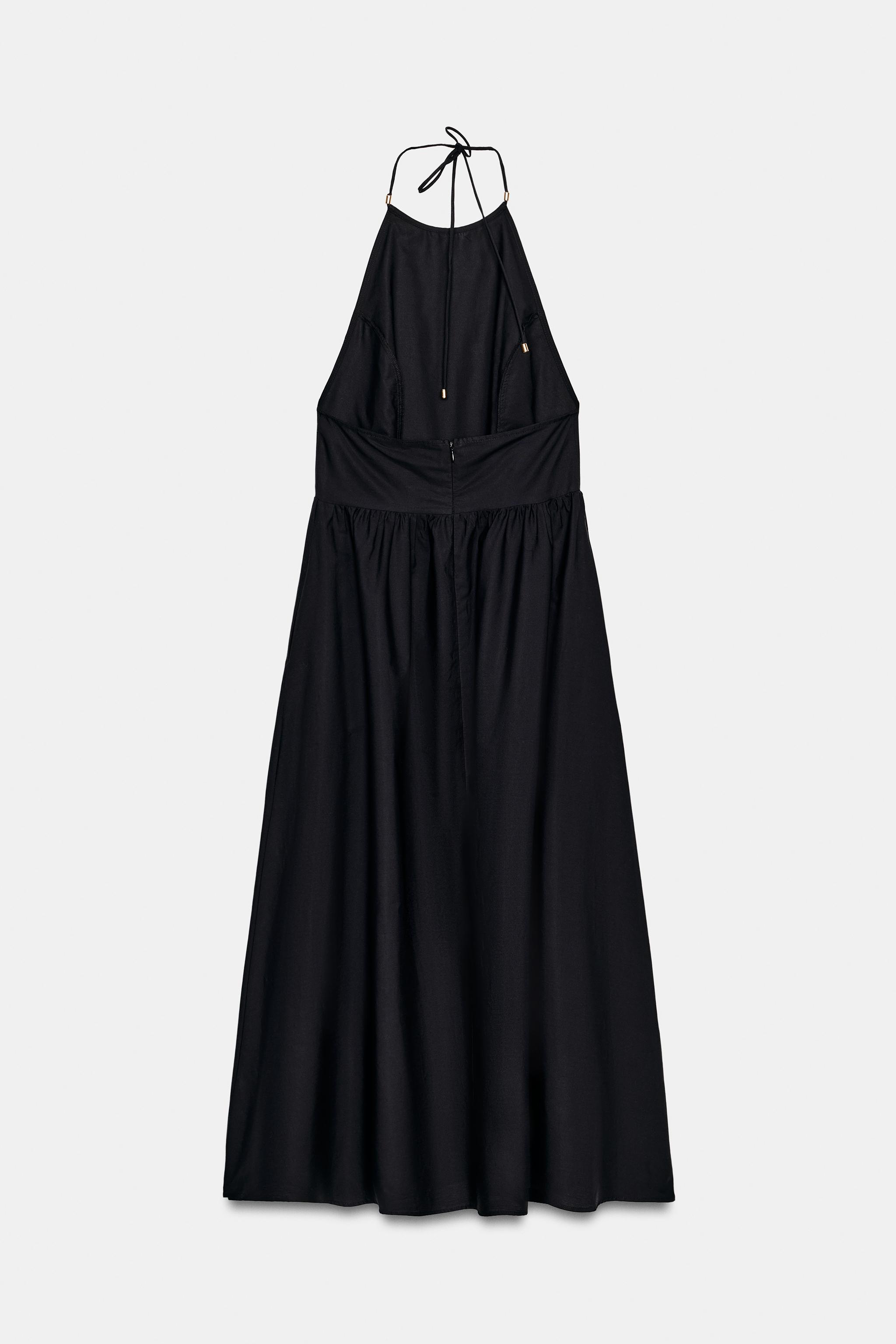 Женские платья Zara POPLIN MIDI DRESS — фото 7