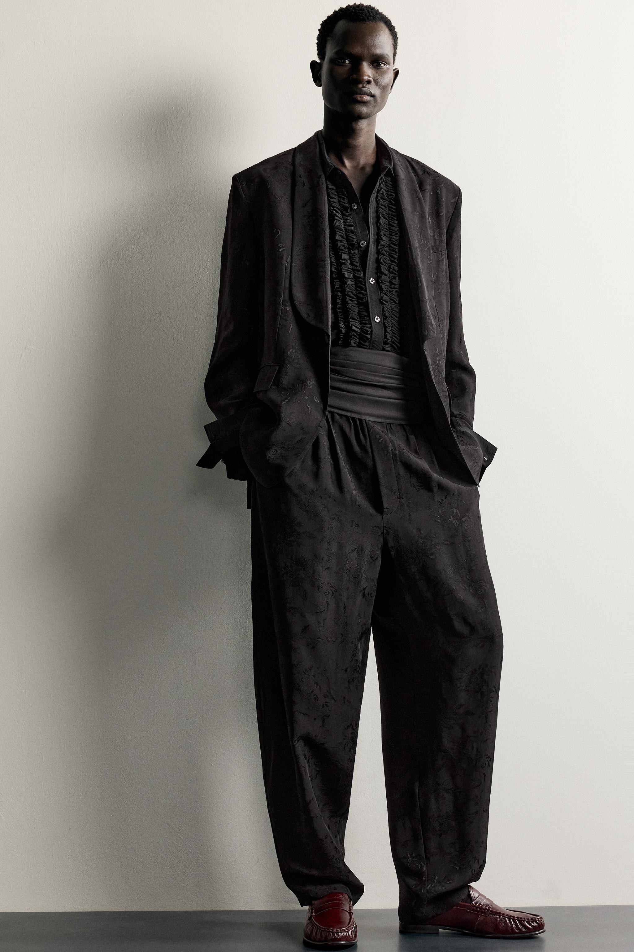 PANTALON FLUIDE JACQUARD FLORAL