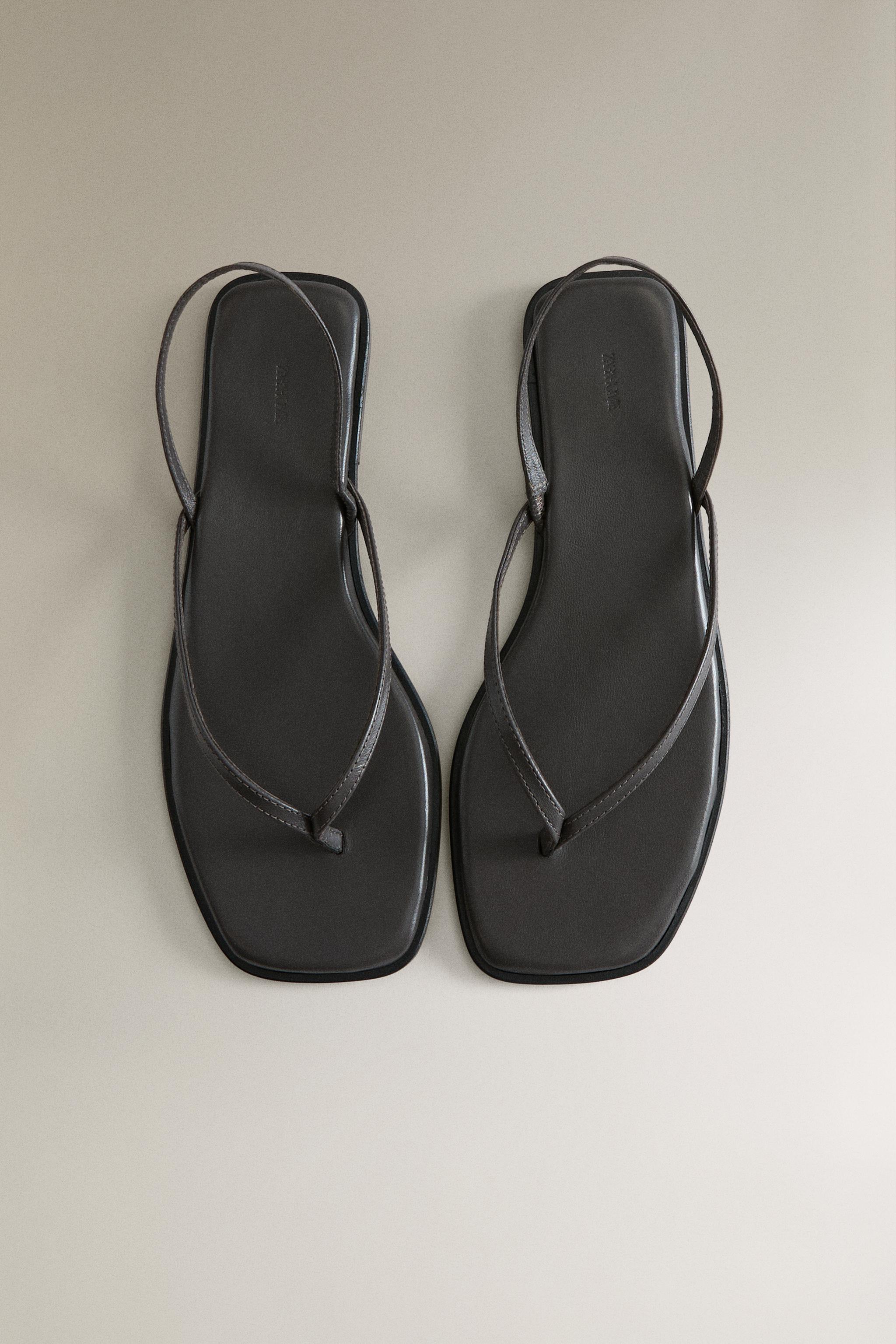 ASYMMETRIC STRAP LEATHER SANDALS