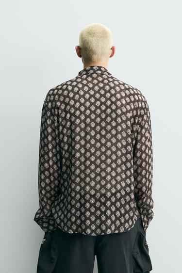 FLOWING GEOMETRIC PRINT SHIRT - Brown by Zara - Image 2