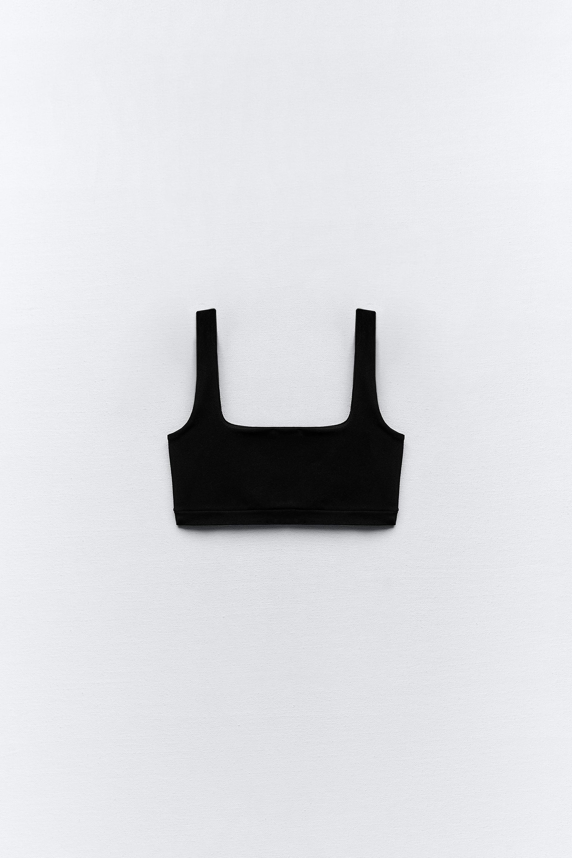 Beija Mixed Modal Stretchy Relaxed Crop Top Style Unwind X / Y Bra in Black