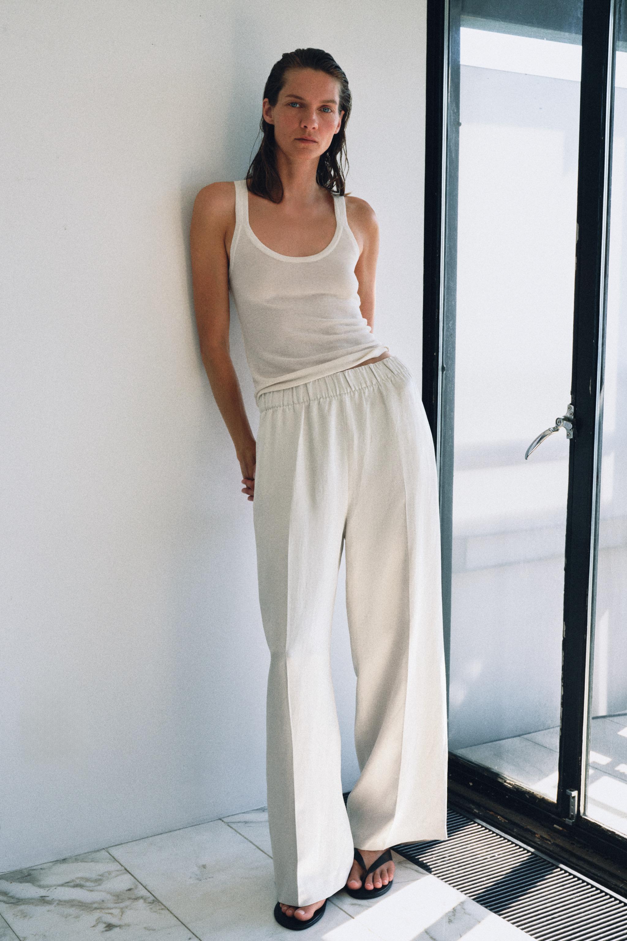 Женские брюки Zara ZW COLLECTION FLOWY PANTS — фото 8