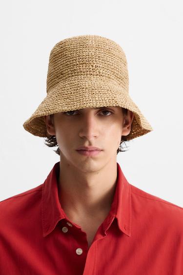 RAFFIA BUCKET HAT - Light beige by Zara - Image 0