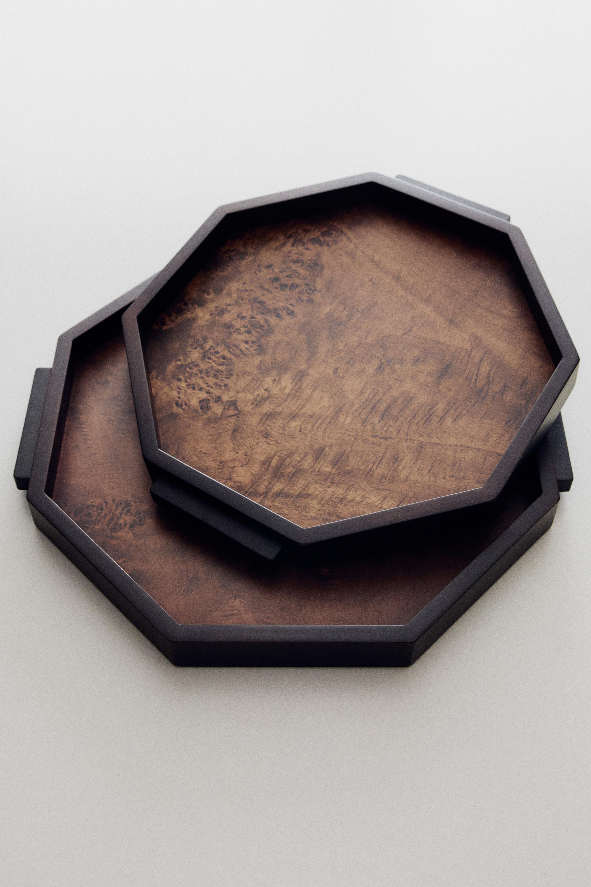 OCTAGONAL WOODEN TRAY