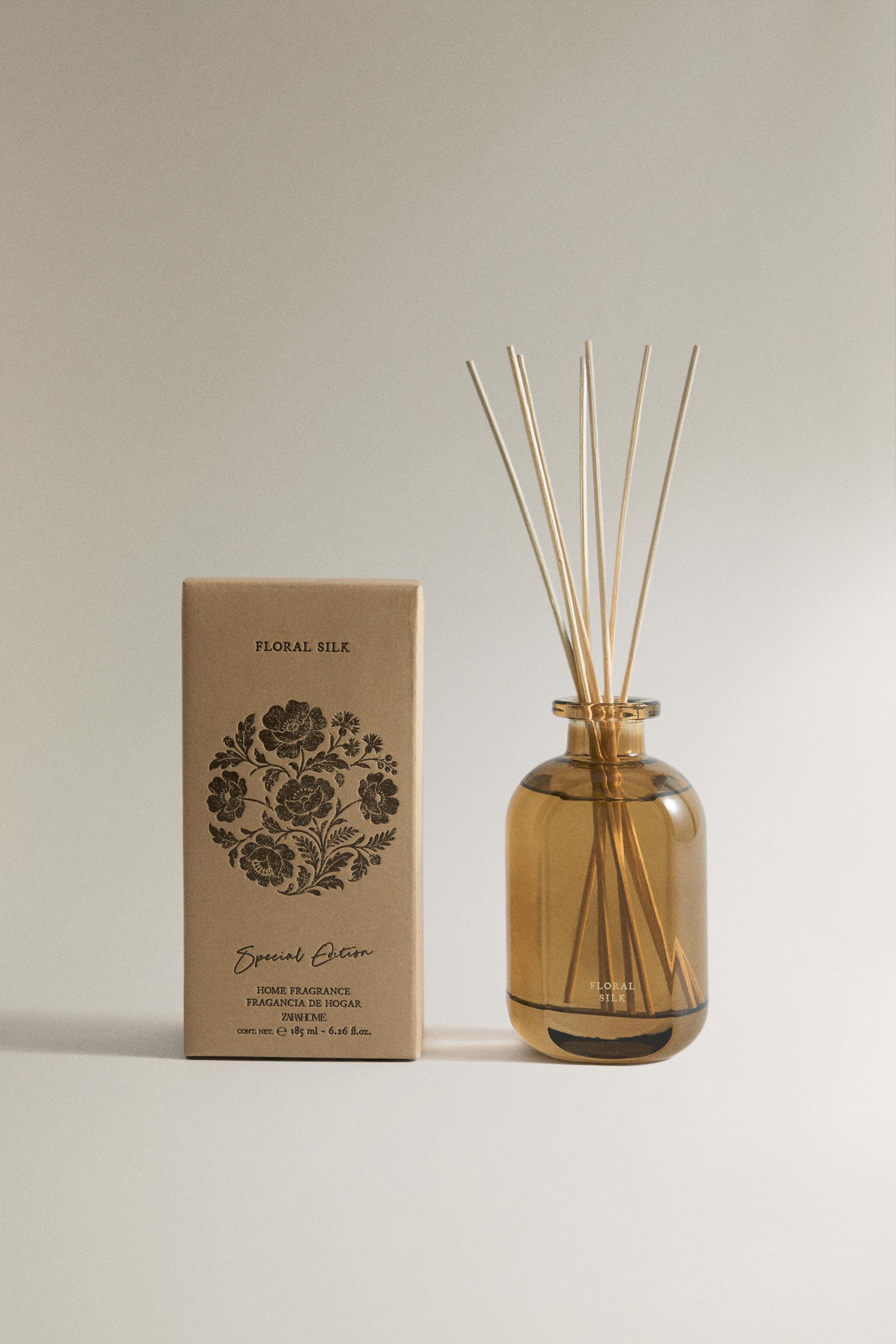 (185 ML) FLORAL SILK REED DIFFUSERS — Ecru/Yellow