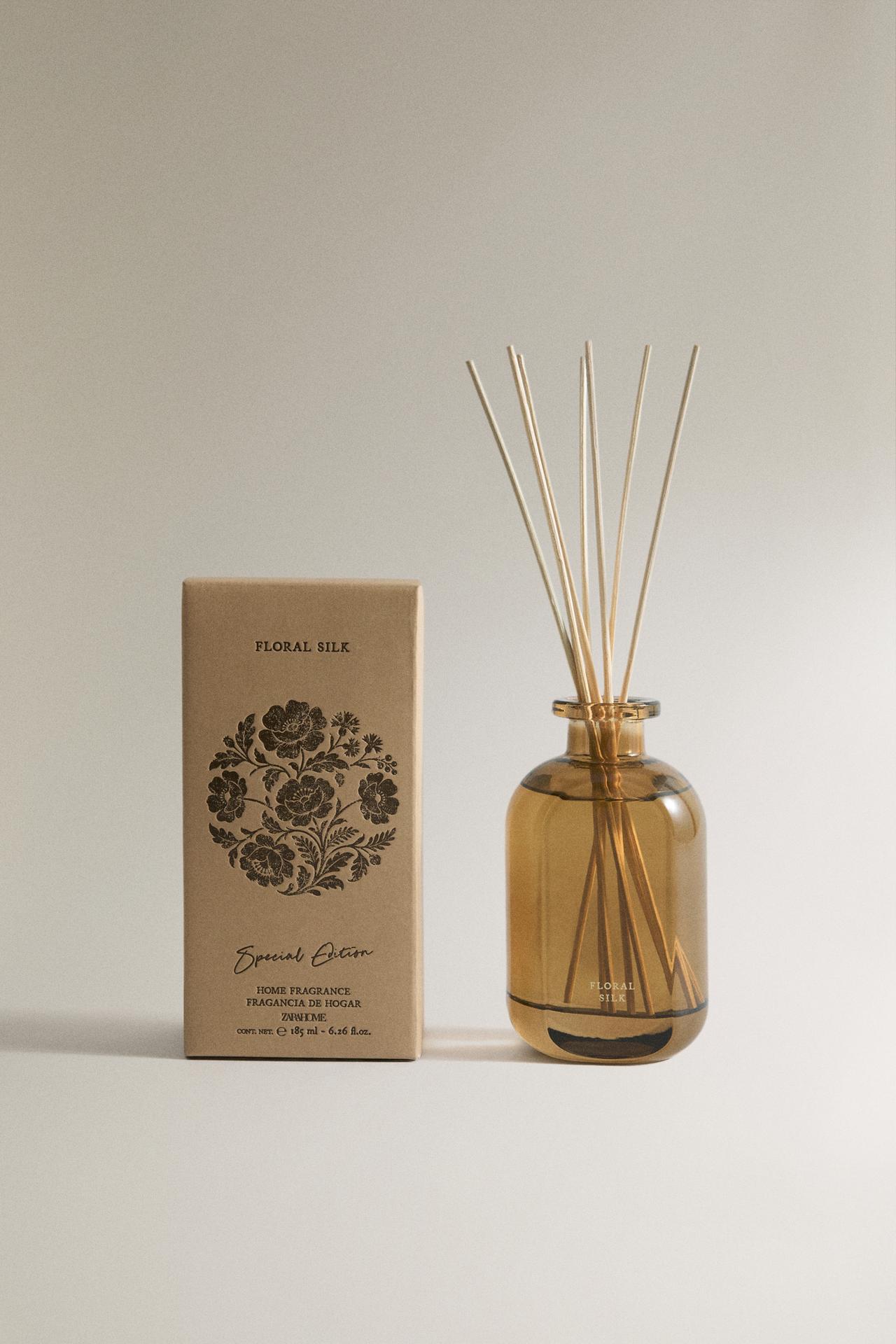 (185 ML) FLORAL SILK REED DIFFUSERS — Ecru/Yellow
