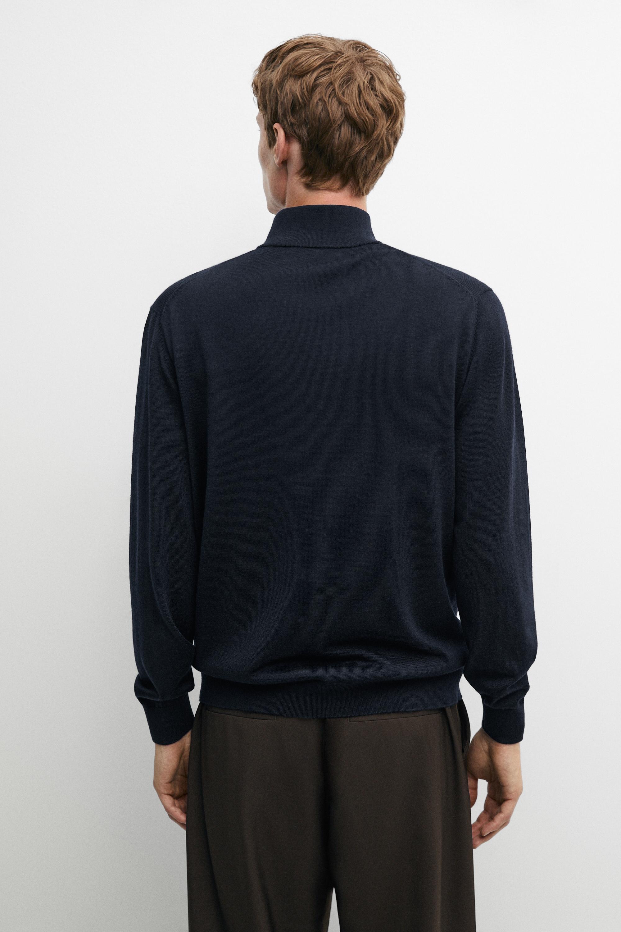 Pull col montant en maille mérinos mélangée
