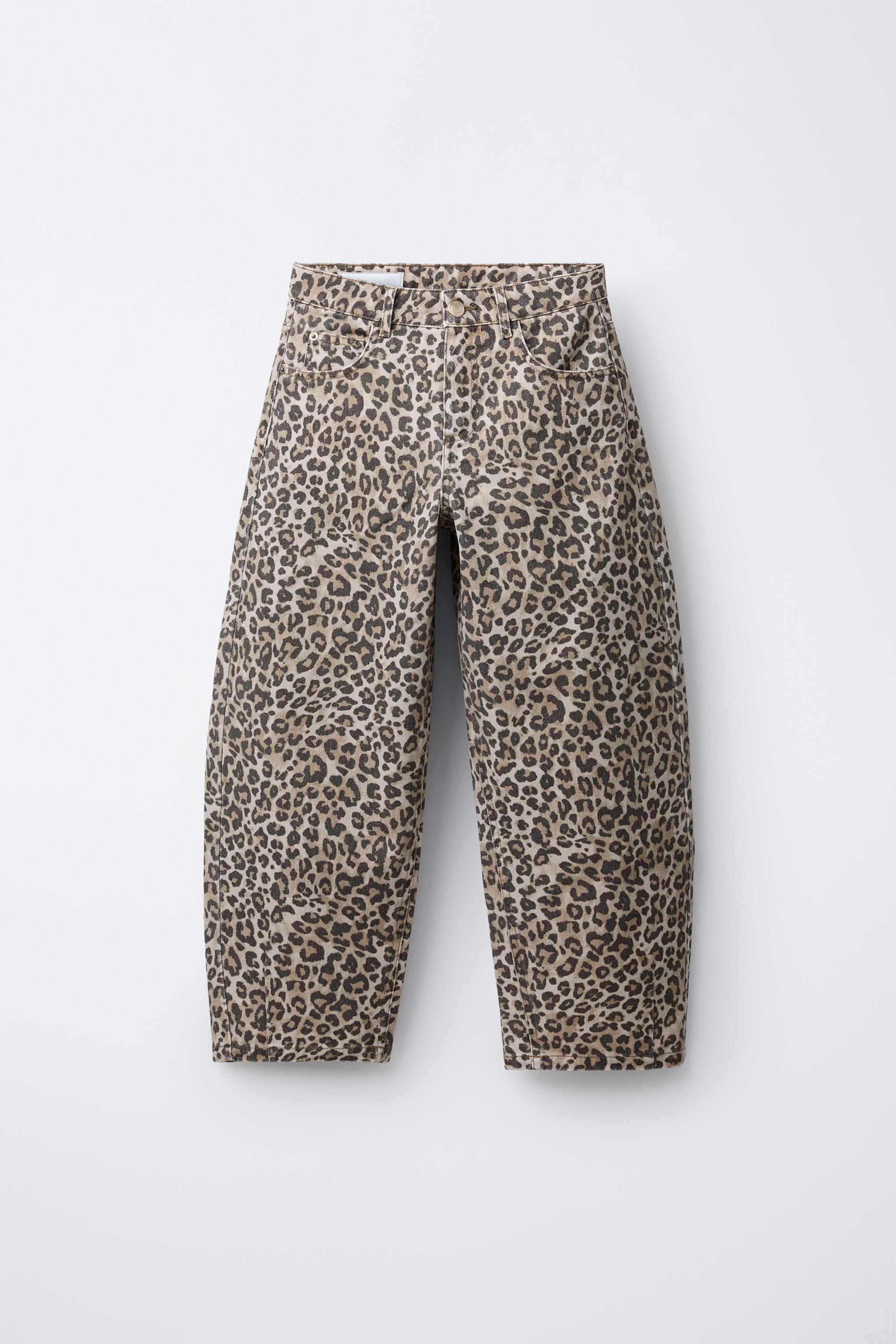 ANIMAL PRINT BARREL JEANS - Brown | ZARA United States