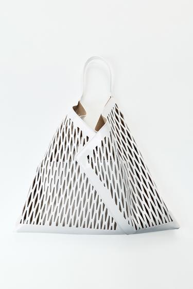 OPENWORK LEATHER TOTE BAG - by Zara