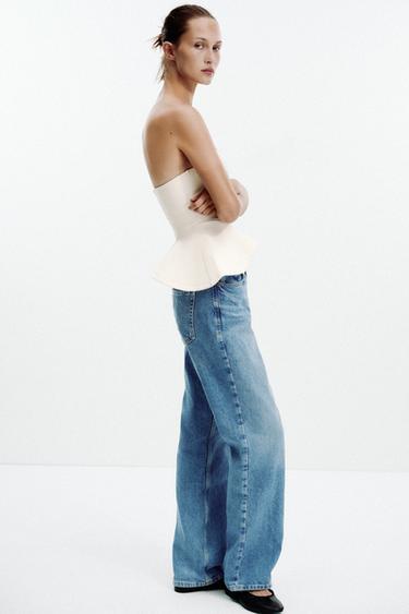TOP INTERLOCK BANDEAU - Écru de Zara - Image 3