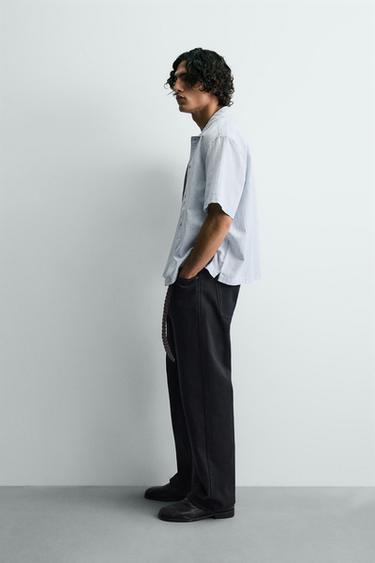 WASHED TEXTURED SHIRT - Light blue by Zara - Image 3