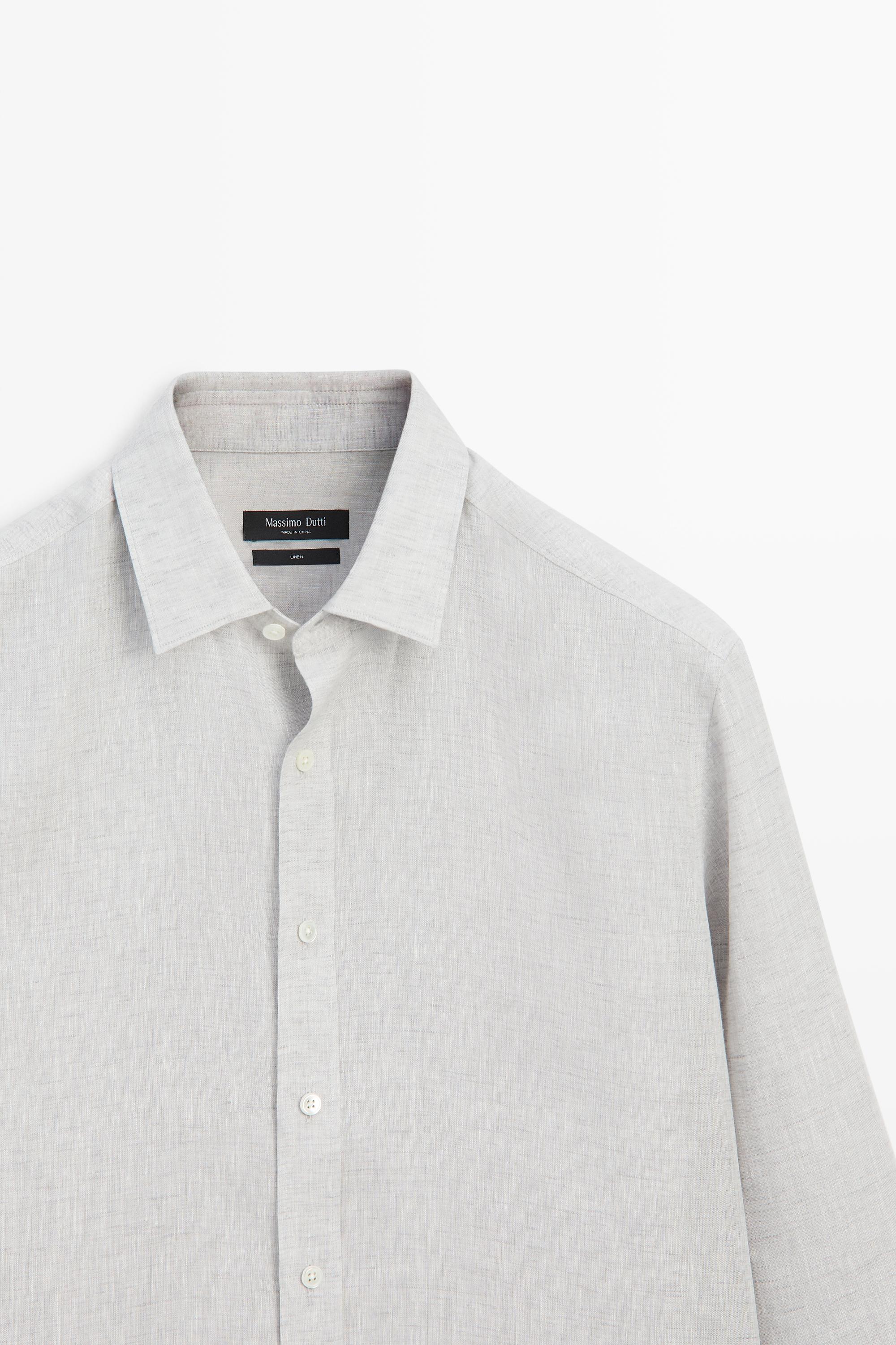 Chemise regular fit délavée 100 % lin