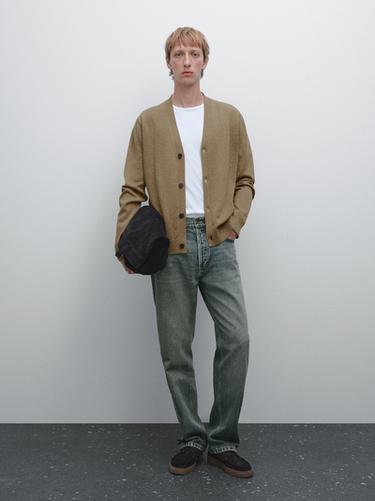 Cárdigan punto 100% algodón - Khaki vigoré de Zara - Imagen 0