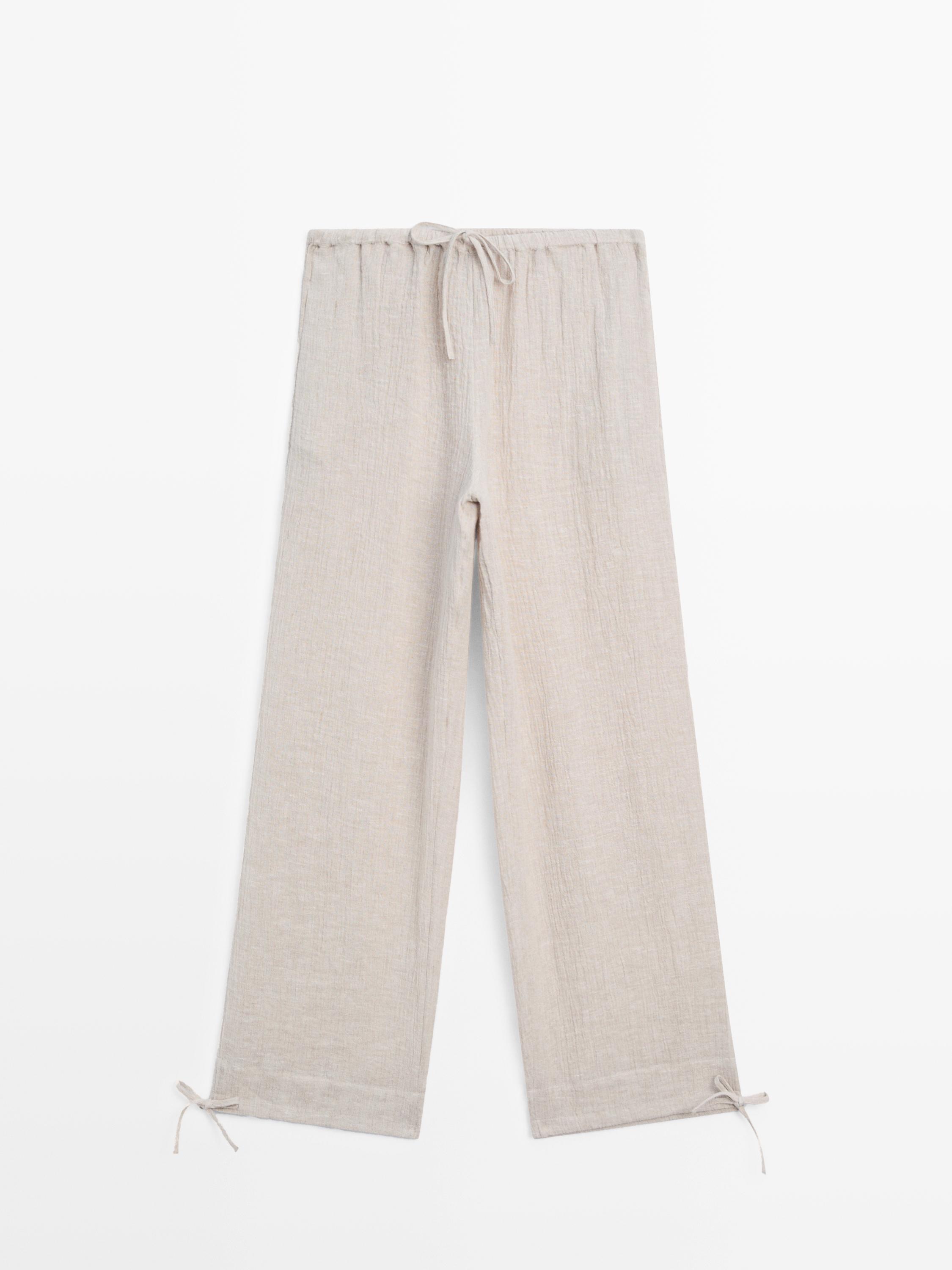 100% linen sarouel trousers