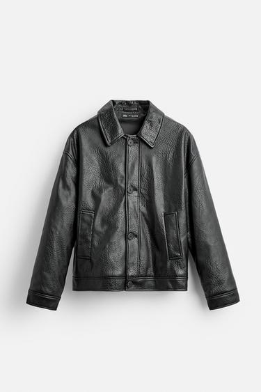 CAZADORA EFECTO PIEL - Negro de Zara