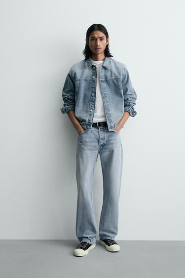 جاكيت DENIM بيزك - أزرق وسط الخاص بـ Zara