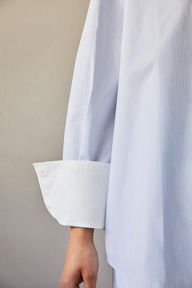 STRIPED SHIRT WITH COLLAR - Blue by Zara - Image 5