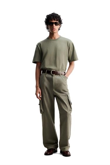 T-SHIRT HEAVY WEIGHT À MANCHES COURTES - vert kaki-moyen de Zara - Image 0
