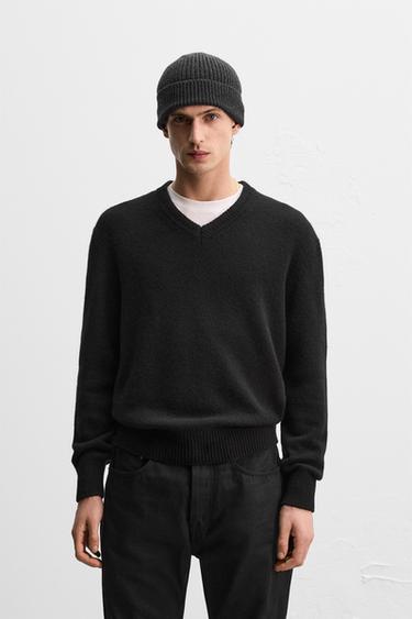 CASHMERE V-NECK SWEATER - Black by Zara