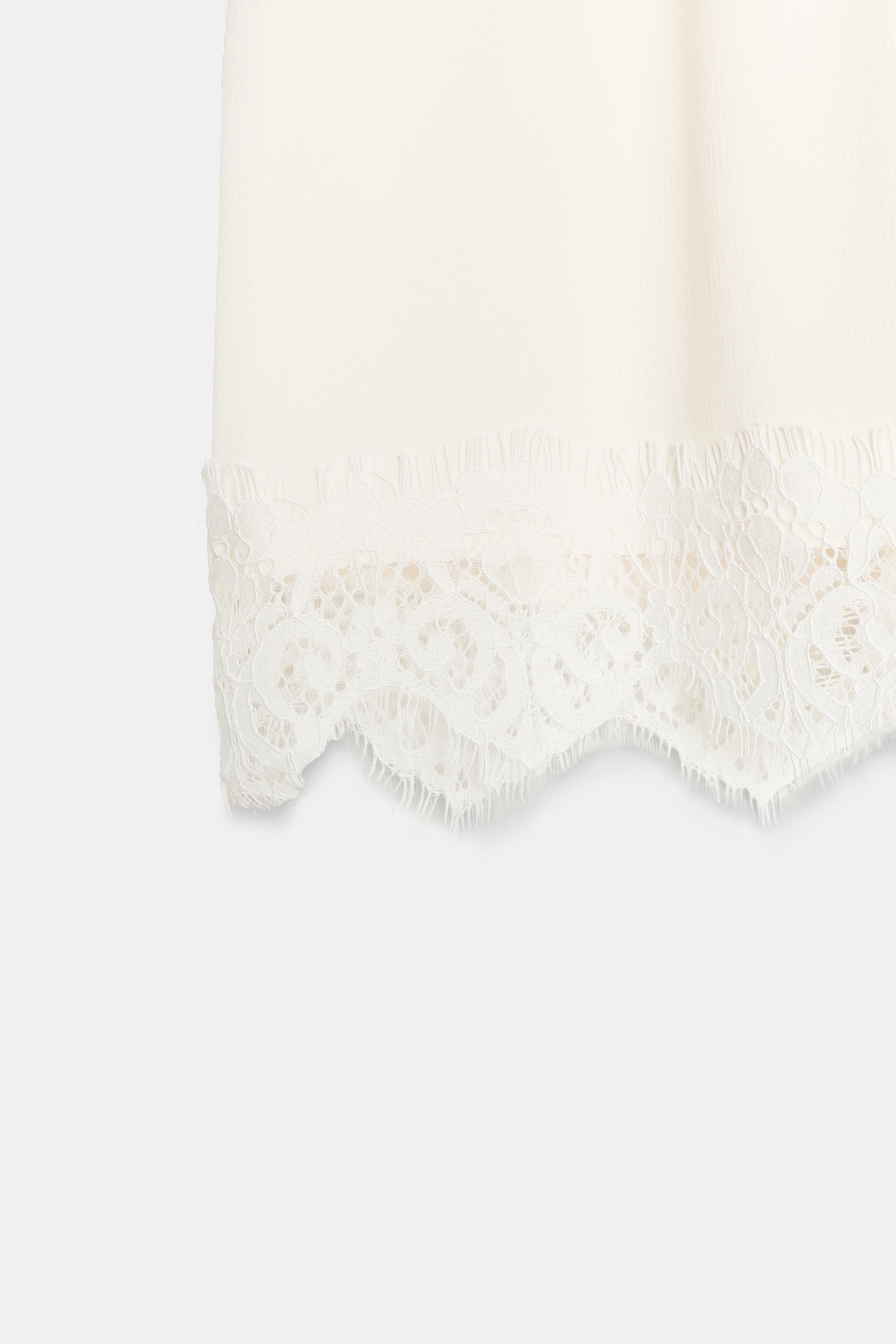 Женские шорты Zara SATIN LACE SHORTS — фото 8