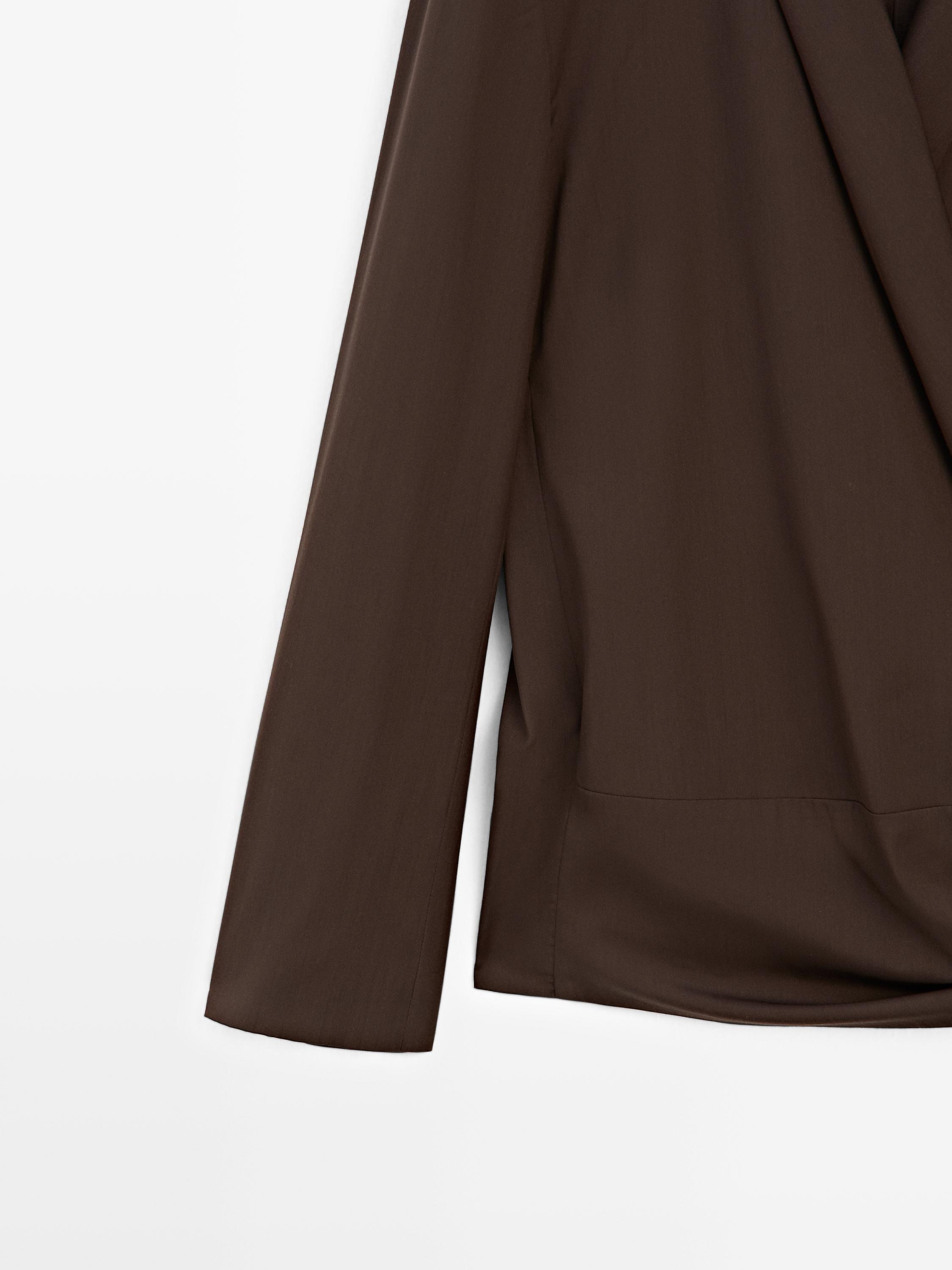 Wool blend blazer with tie detail