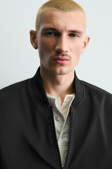 Zara TECHNICAL BOMBER JACKET - Black