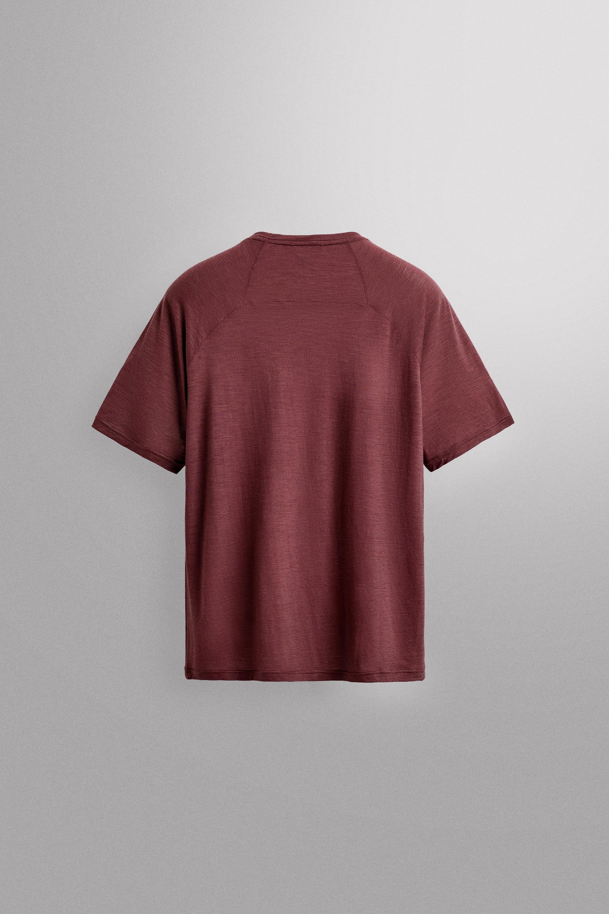 WOOL BLEND STRIPED JACQUARD T-SHIRT