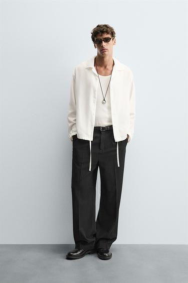 FLOWING RELAXED FIT SHIRT - Oyster-white by Zara - Image 0