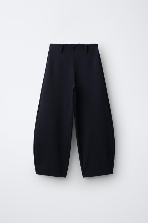 Zara TEXTURED BARREL PANTS - Navy blue - Image 0