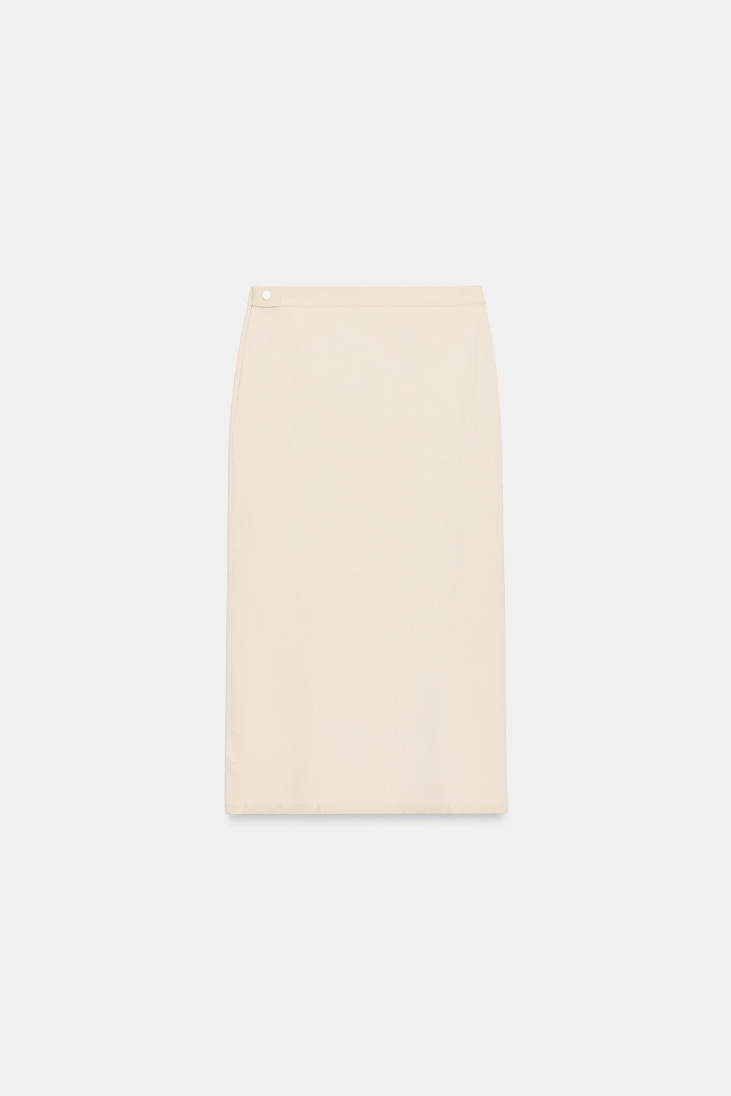 Женская юбка Zara Knit MIDI, цвет: Экрю — фото 5