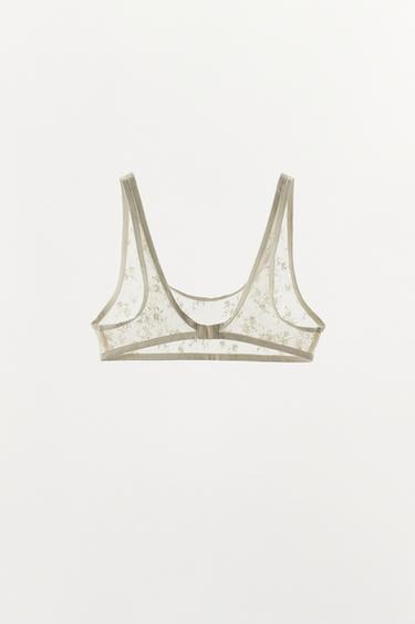 LACE BRALETTE - Oyster-white by Zara - Image 3