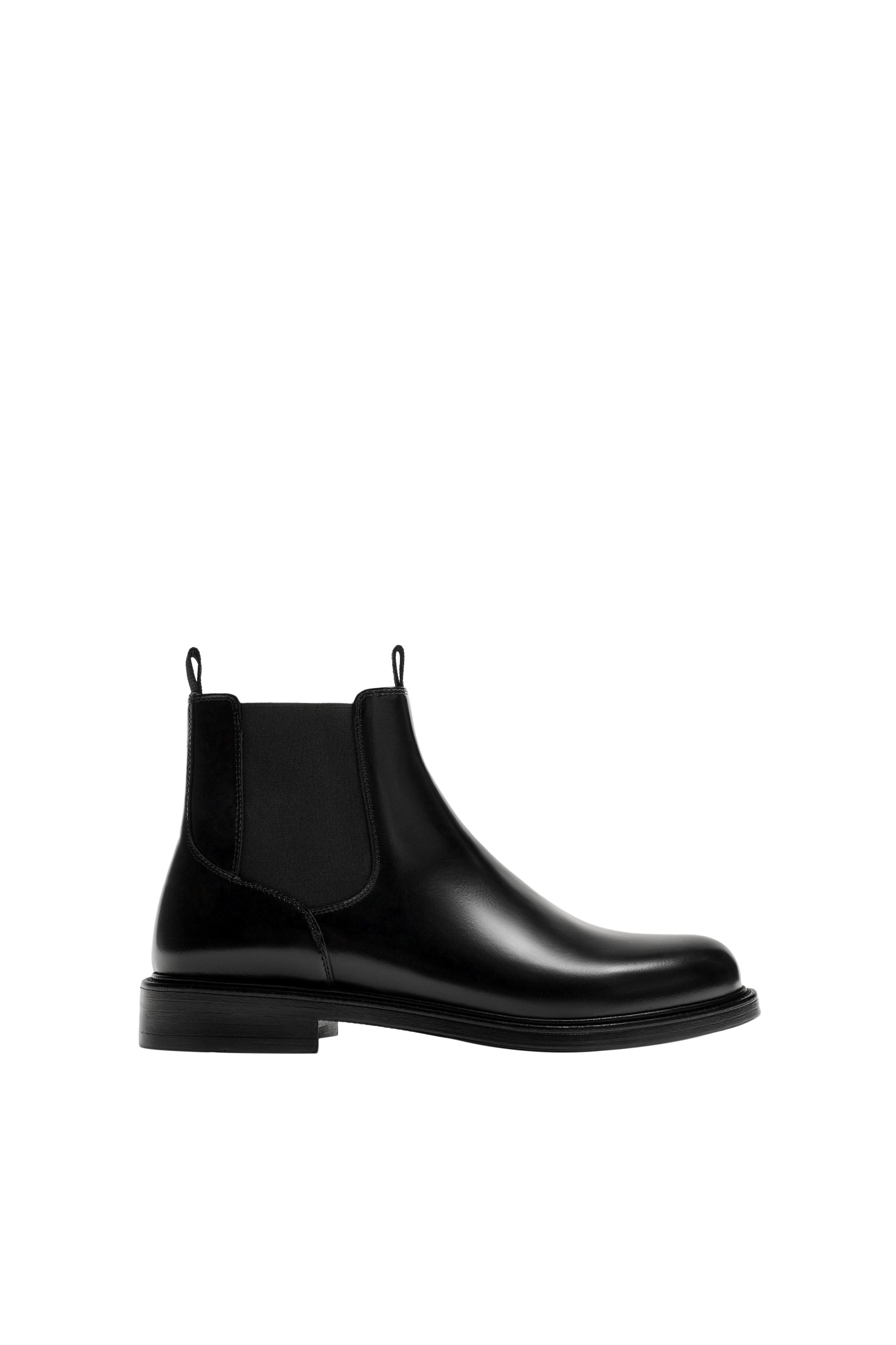 LEATHER CHELSEA BOOTS - Black | ZARA New Zealand