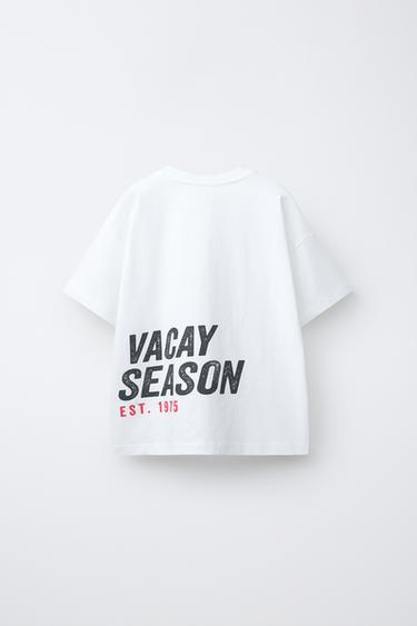 SLOGAN PRINT T-SHIRT - White by Zara - Image 1
