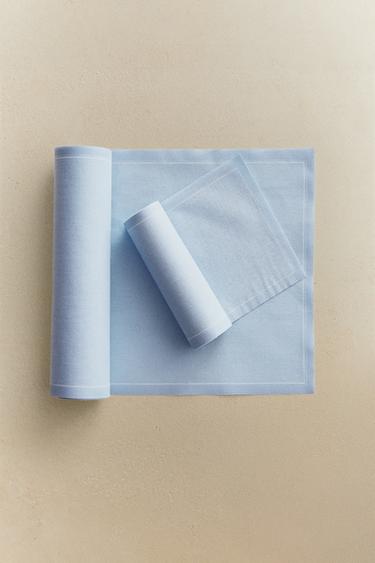 PACK OF REUSABLE COTTON NAPKINS (20 UNITS) - Sky blue by Zara - Image 7