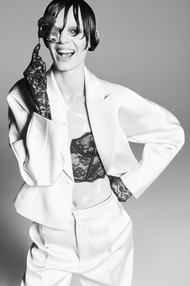ПИДЖАК ИЗ САТИНА ZW — ЦВЕТ СЛОНОВОЙ КОСТИ от Zara — изображение 0