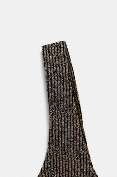 TOP À BRETELLES EN FIL MÉTALLISÉ - Doré de Zara - Image 7