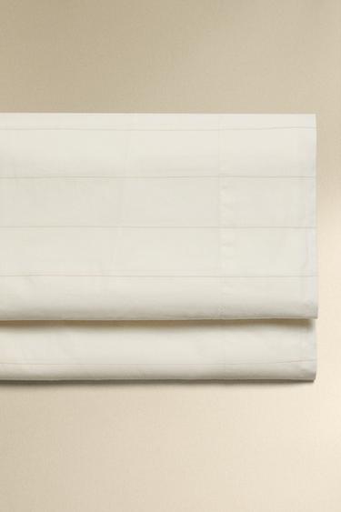 STRIPED FLAT SHEET - Oyster-white by Zara