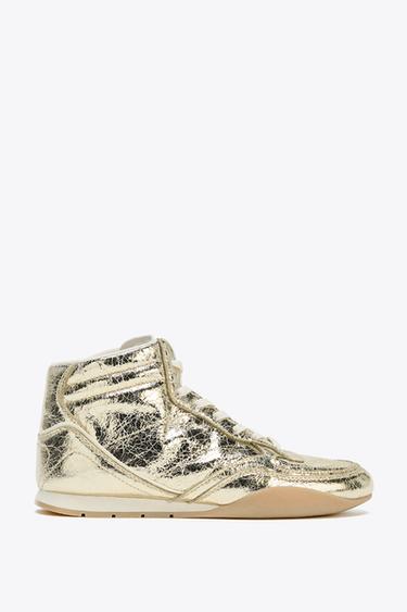 HOHER SNEAKER IN METALLOPTIK - Goldfarben von Zara