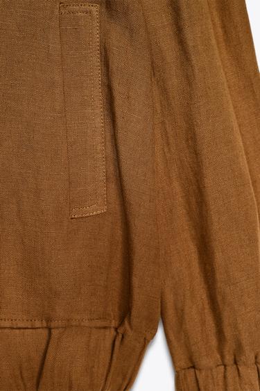 ZW COLLECTION OVERSIZED LINEN JACKET - Mustard by Zara - Image 9
