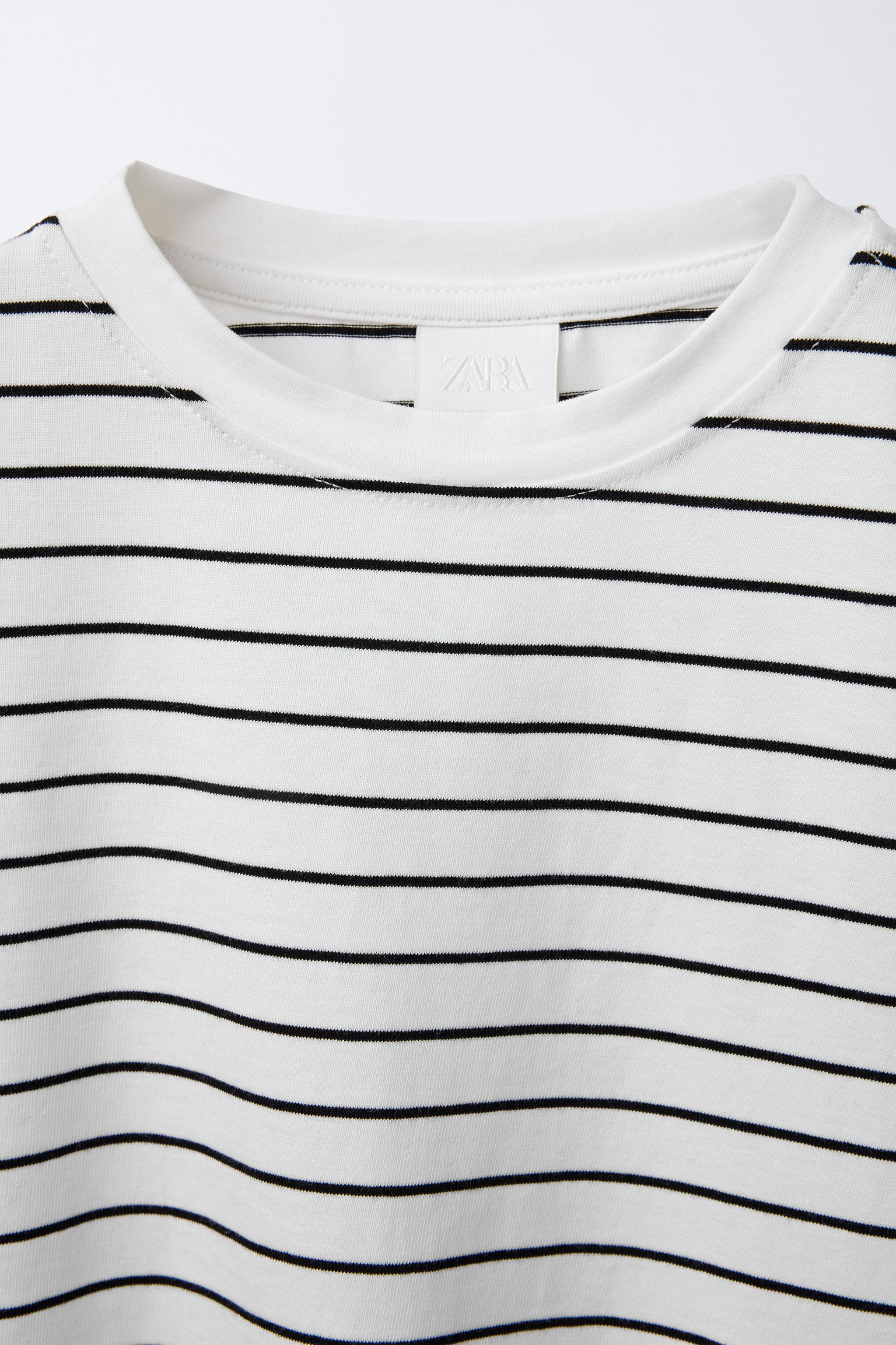 ★ドイツ発*ZARA*新作*STRIPED テクスチャーTシャツ/WHITE★ TEXTURED STRIPED SHIRT - White | ZARA United States