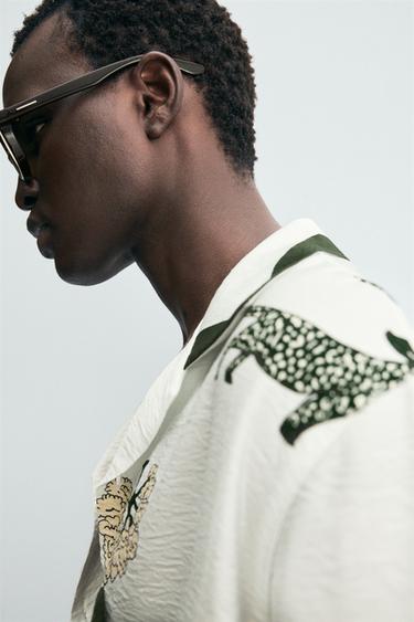 CHEMISE À IMPRIMÉ ANIMALIER - Écru / Vert de Zara - Image 5