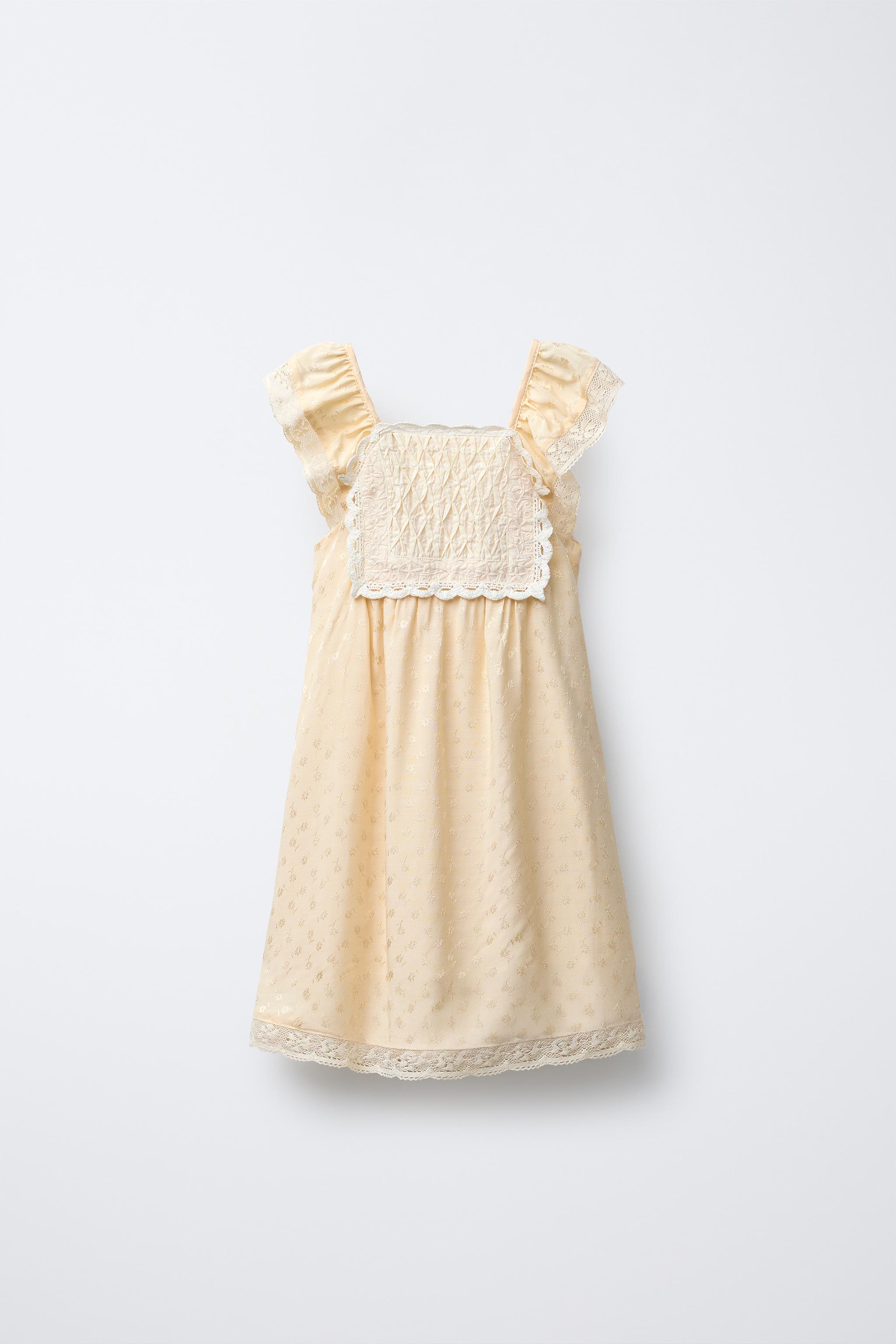 JACQUARD BODICE FLOWY DRESS