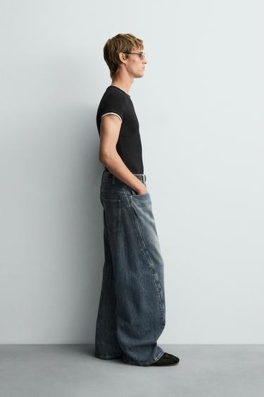 BAGGY FIT TWISTED-SEAM JEANS - Mid-blue by Zara - Image 3