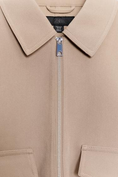 JACKET WITH ELASTIC HEM - camel by Zara - Image 6