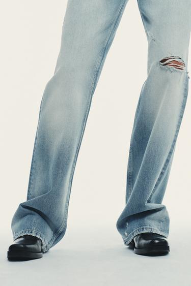JEAN TRF WIDE LEG DÉCHIRURES TAILLE MOYENNE - Bleu de Zara - Image 3