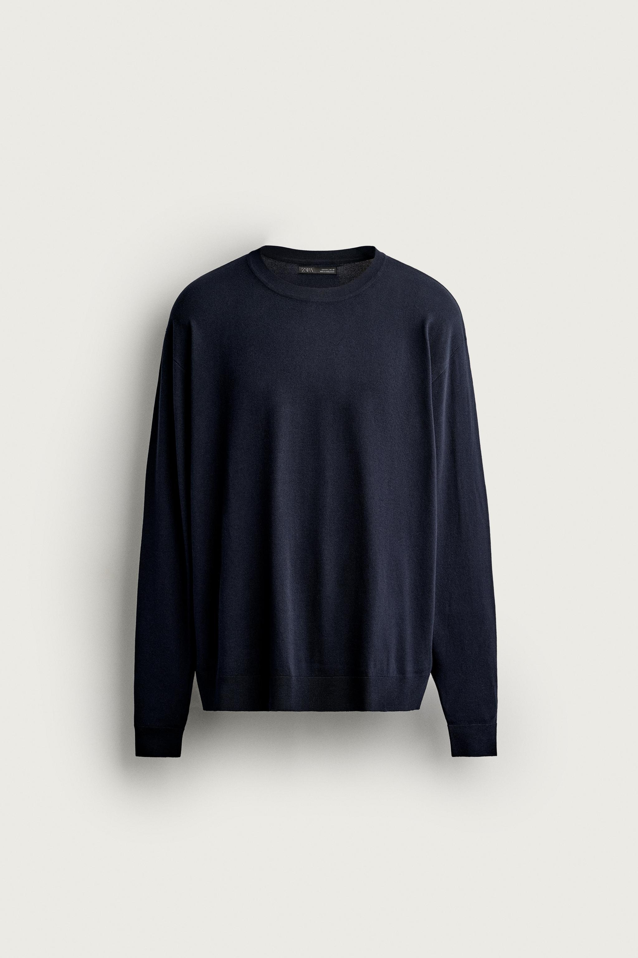 BASIC REGULAR FIT SWEATER — Navy blue