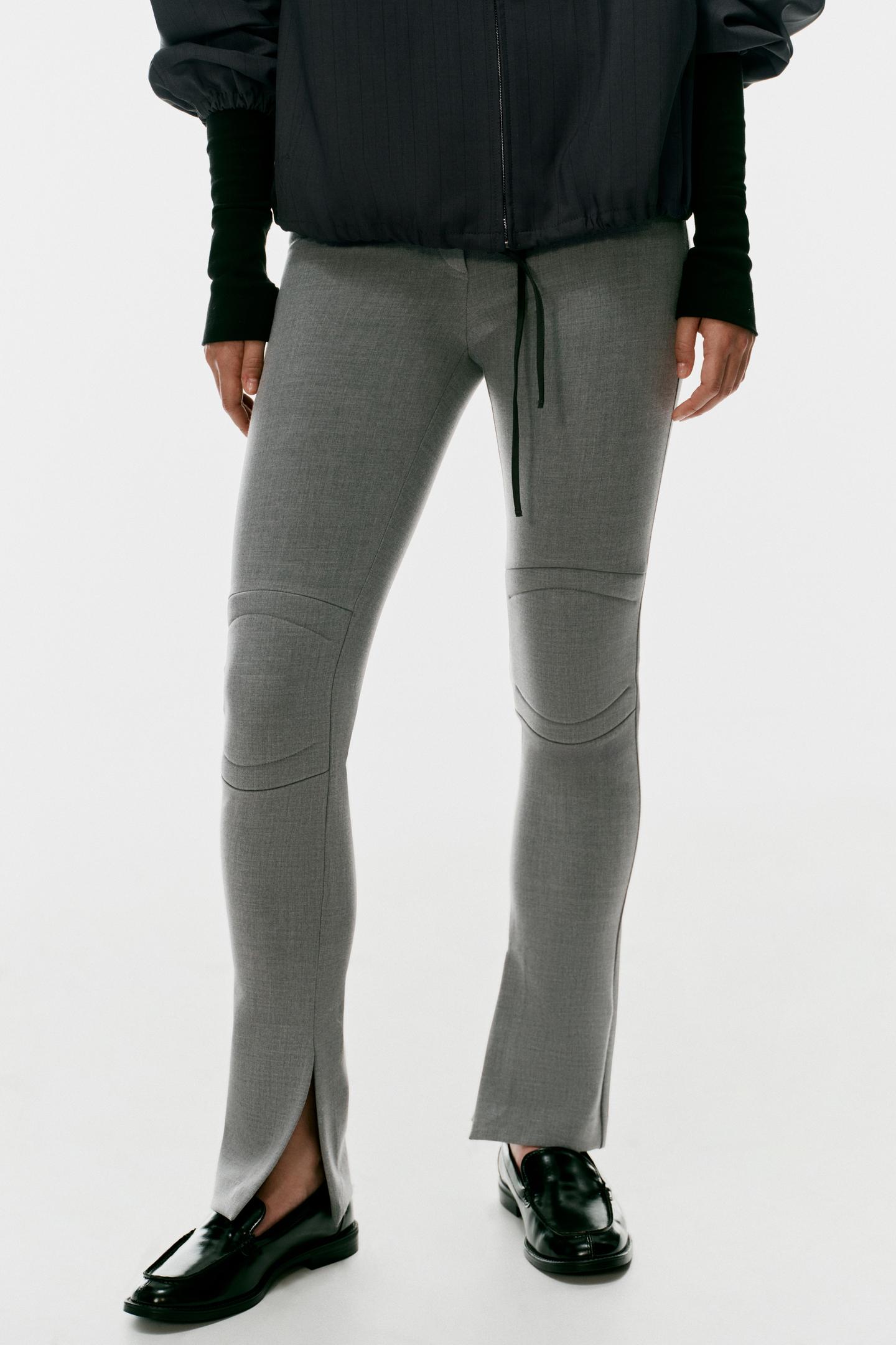 Женские леггинсы Zara Knee-Quilted, цвет: Серый меланжевый — фото 2