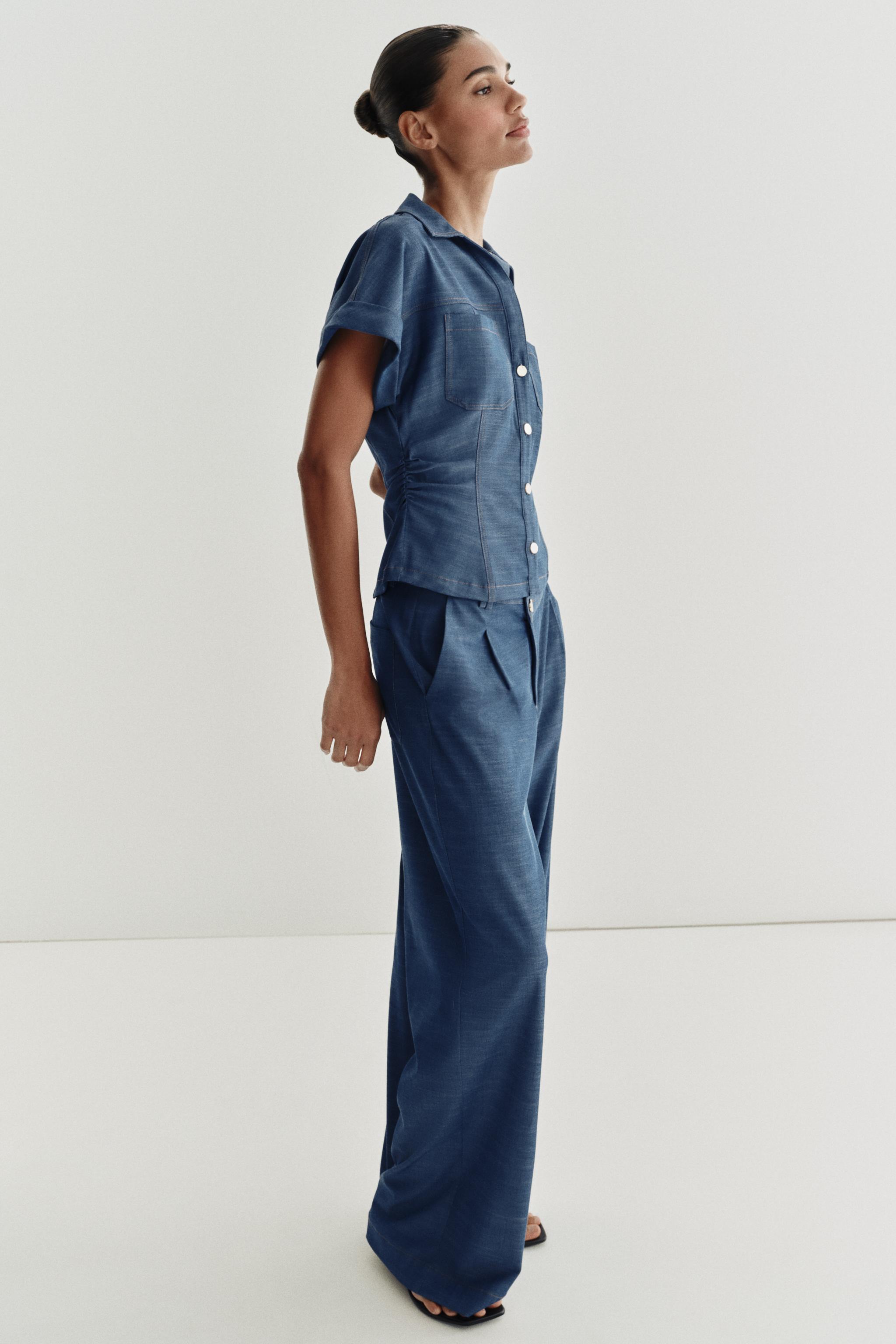 DRAPED TAILORED SHIRT